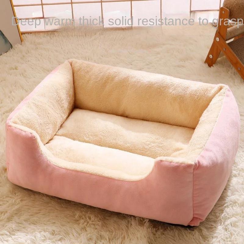 Pet Deep Sleep Cat Bed Кровать для кошек Собак Теплая утолщенная кошачья кровать Подушки для котят Домики для собак Гнездо для сна для кошек и собак Матрас для домашних животных