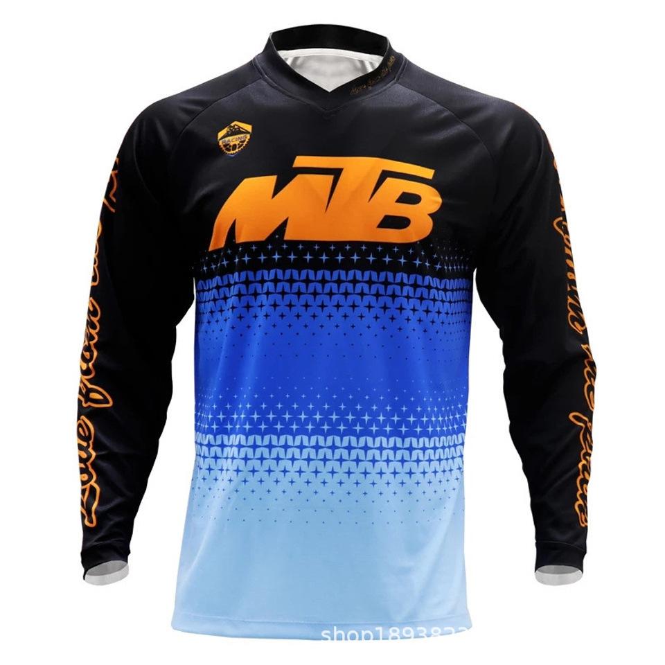 Cross-border hot-selling downhill suit, off-road motorcycle suit, long top, mountain bike clothing, crew neck T-shirt, men's quick-drying a