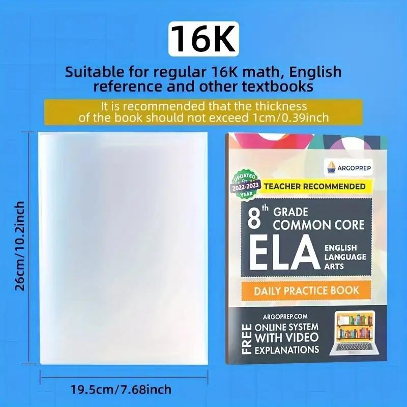 10шт A4/16K/22K прозрачный пластиковый чехол для книги самоклеящийся застежка водонепроницаемый и износостойкий защитный чехол для книг из ПВХ