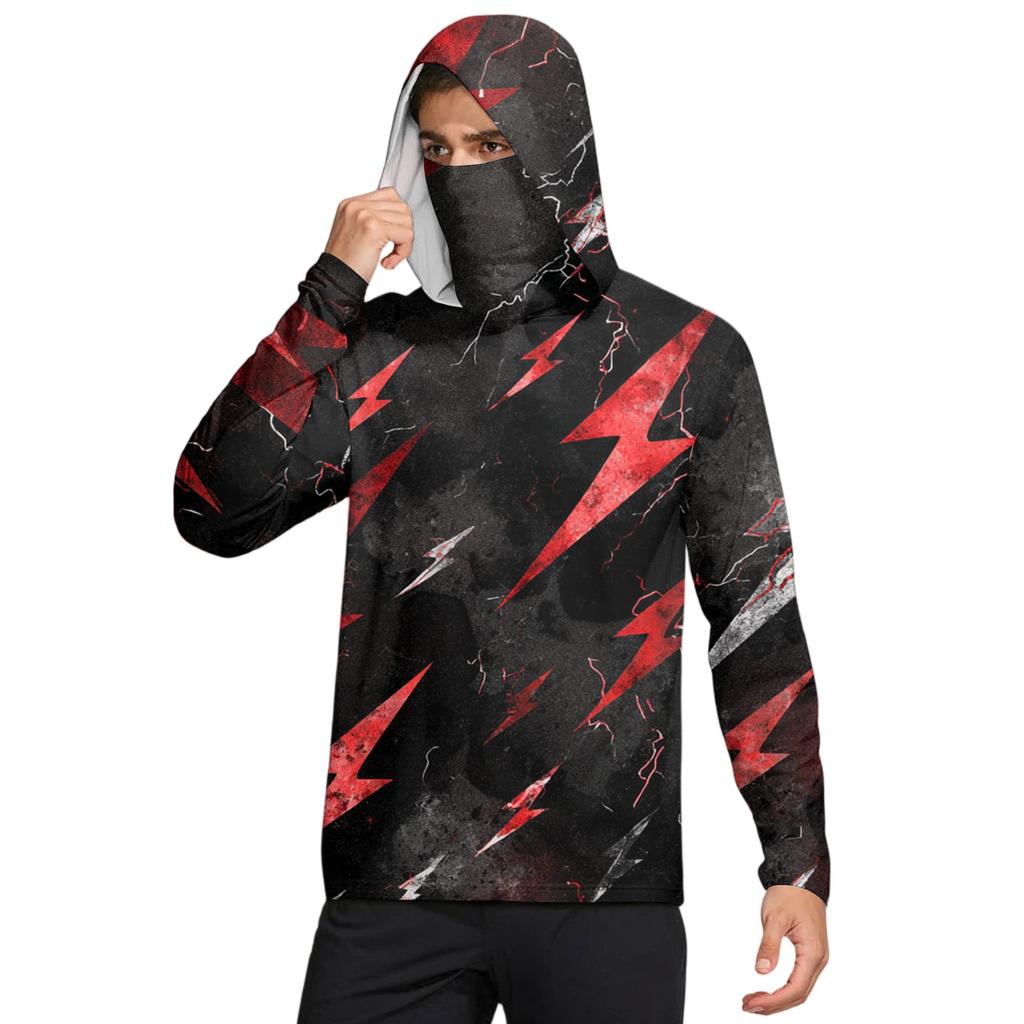 Мужская рубашка с маской Легкая с длинным рукавом Капюшон Для пеших прогулок Рыбалки Для выступлений