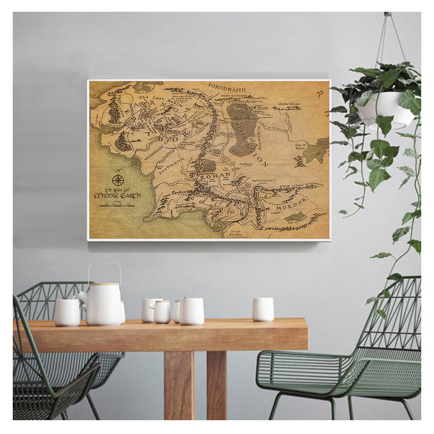 Карта города Харад, настенный художественный постер, винтажная карта, настенные холсты, картины для гостиной, домашнего декора, банму, Средиземье, ретро, ​​рядом