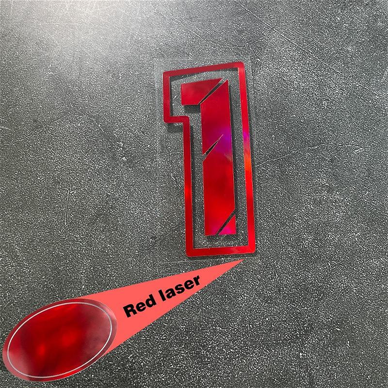 1PC Red Laser Motorcycle Number Stickers Funny for Scooter Front Fairing Racing Helmet Self-adhesive Waterproof Vinyl Decals