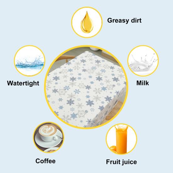 Рождественская скатерть одноразовая водонепроницаемая скатерть с узором снежинки для праздничного украшения вечеринки