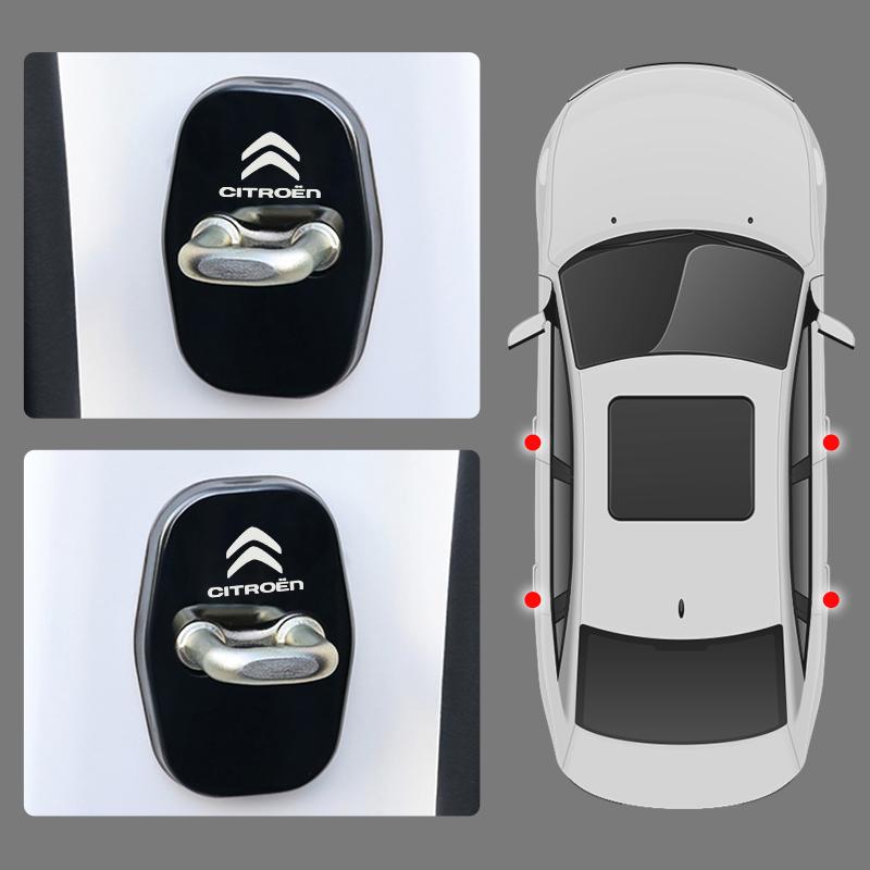Металлические накладки на замки дверей автомобиля для Citroen C4 C3-XR C5 Aircross C6 C-quatre Picasso C-Elysee C4L C3L Наклейки с логотипом Значок