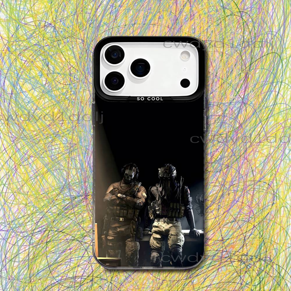 C-Call Of COD Ghosts Phone Case For iPhone 17,16,15,14,13,12,X,8,Pro,Max,Plus,SE4,Air,Mini HD Black IMD Matte