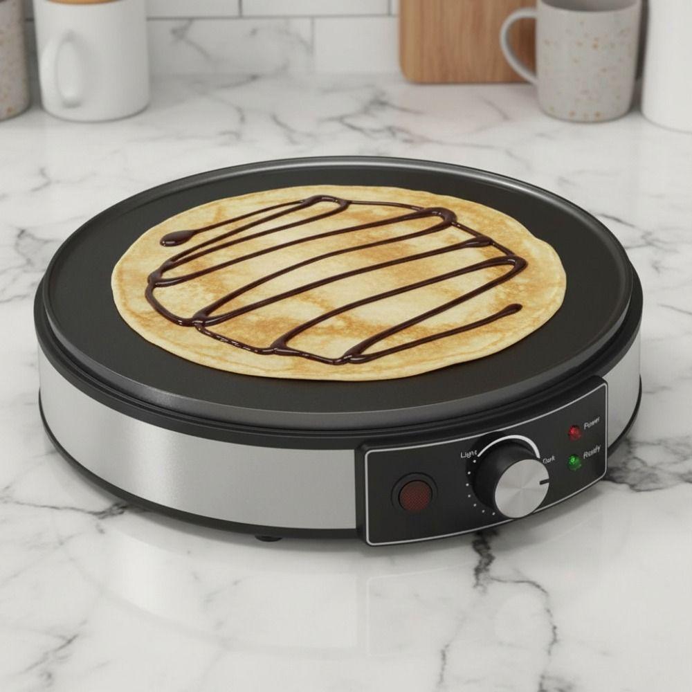 Aluminum Electric Crepe Maker Round Electric Grilling Pan Electric Pancake Machine Breakfast
