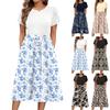 Women's Casual Cute Pattern Print Round Neck Midi Dress Basic Classic Outdoor Everyday Short Sleeve Loose Dress