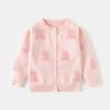 Cute Bunny Knitted Cardigan Coat for Girls Sweet Sweater for Kids