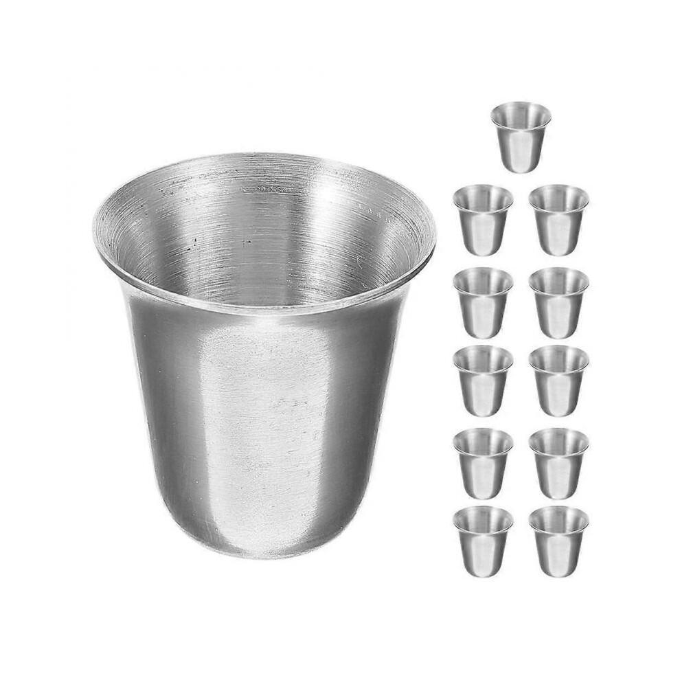 12pcs Stainless Steel Communion Cup Stackable Holy Communion Church Supplies Religious Ceremony Drinking Vessels Portable Metal Churchware