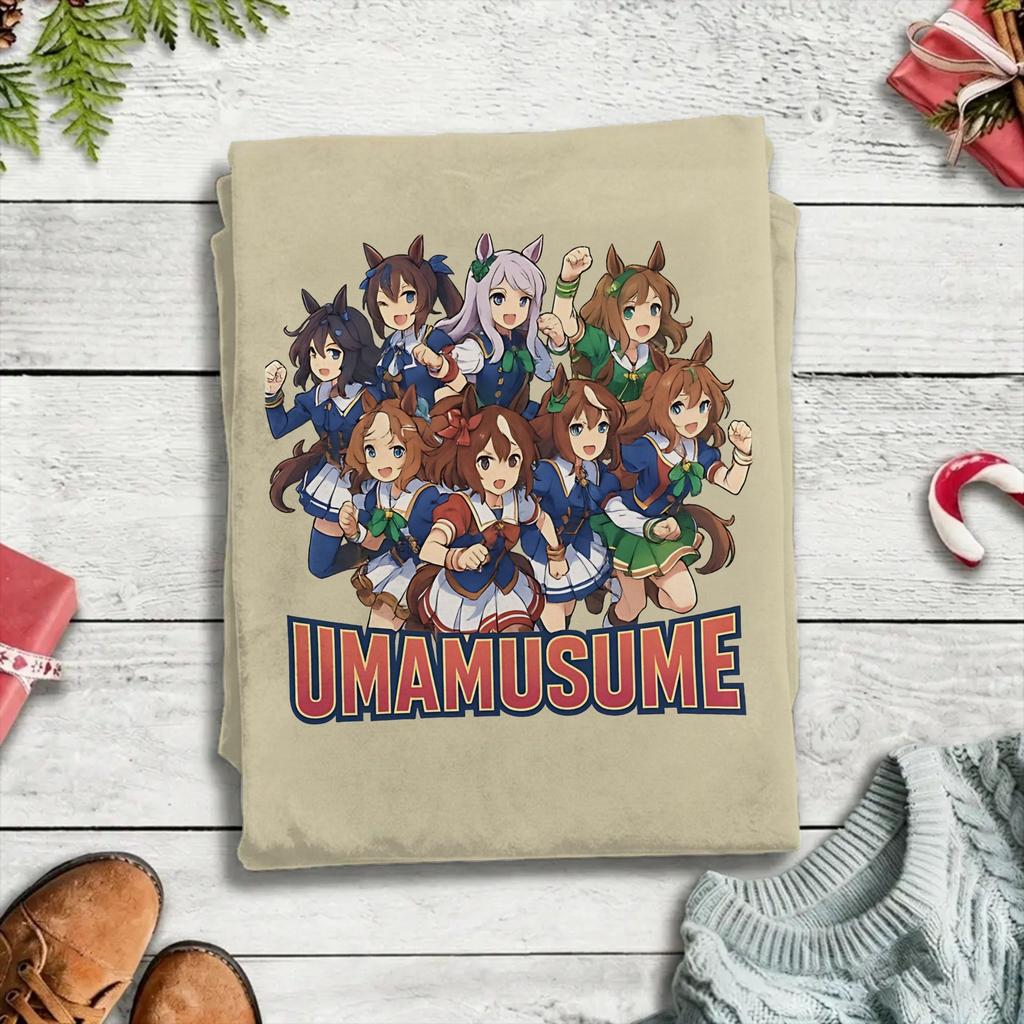 Футболки Uma Musume Twin Turbo Унисекс Унисекс 100% Хлопок Новинка Футболка Круглый Вырез Футболки С Коротким Рукавом Одежда Большого Размера