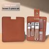 Professional Durable Cuticle Tools Stainless Steel 5-Piece Manicure Set Nail Clipper Pedicure Tools Set