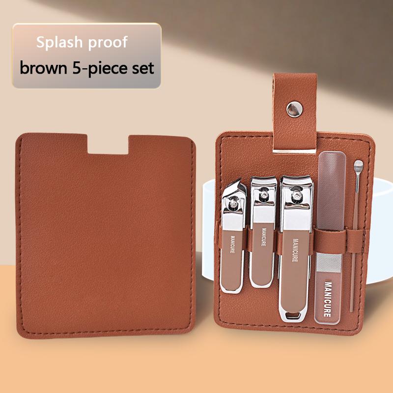 Professional Durable Cuticle Tools Stainless Steel 5-Piece Manicure Set Nail Clipper Pedicure Tools Set