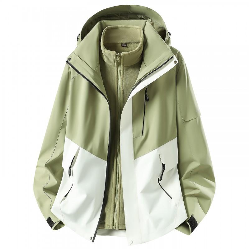 Unisex 3-in-1 Waterproof Windproof Insulated Outdoor Jacket With Removable Fleece Liner Hiking Camping Cycling