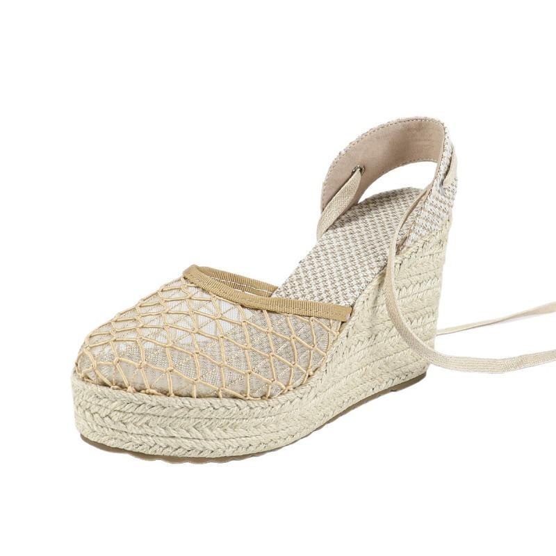 Summer Shoes Women High Heels Sandals Fashion Sexy Ladies Party Shoes Wedge Sandals 10cm Black Beige Plus Size 42