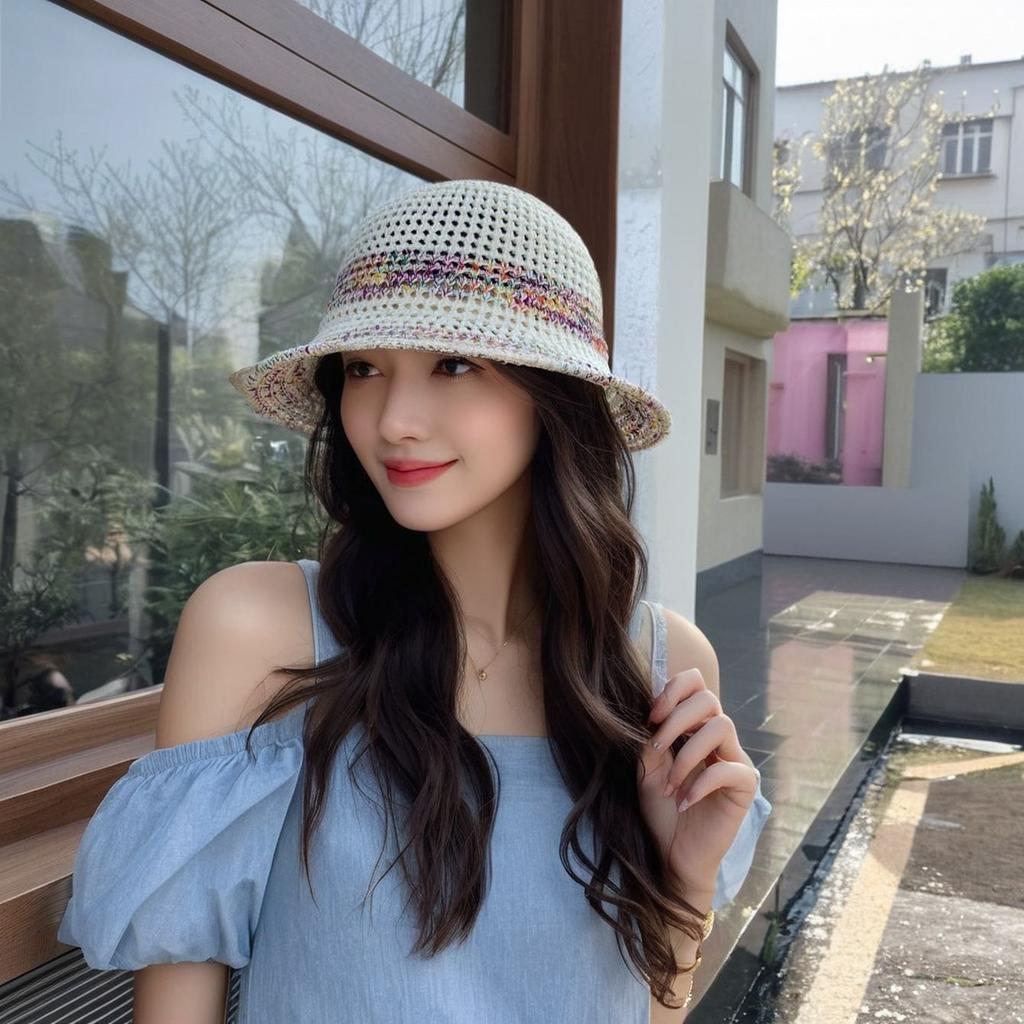 Летняя женская дышащая шляпа рыбака, шляпа от солнца для отпуска, плетеная пляжная шляпа от солнца, шляпа от солнца из травы