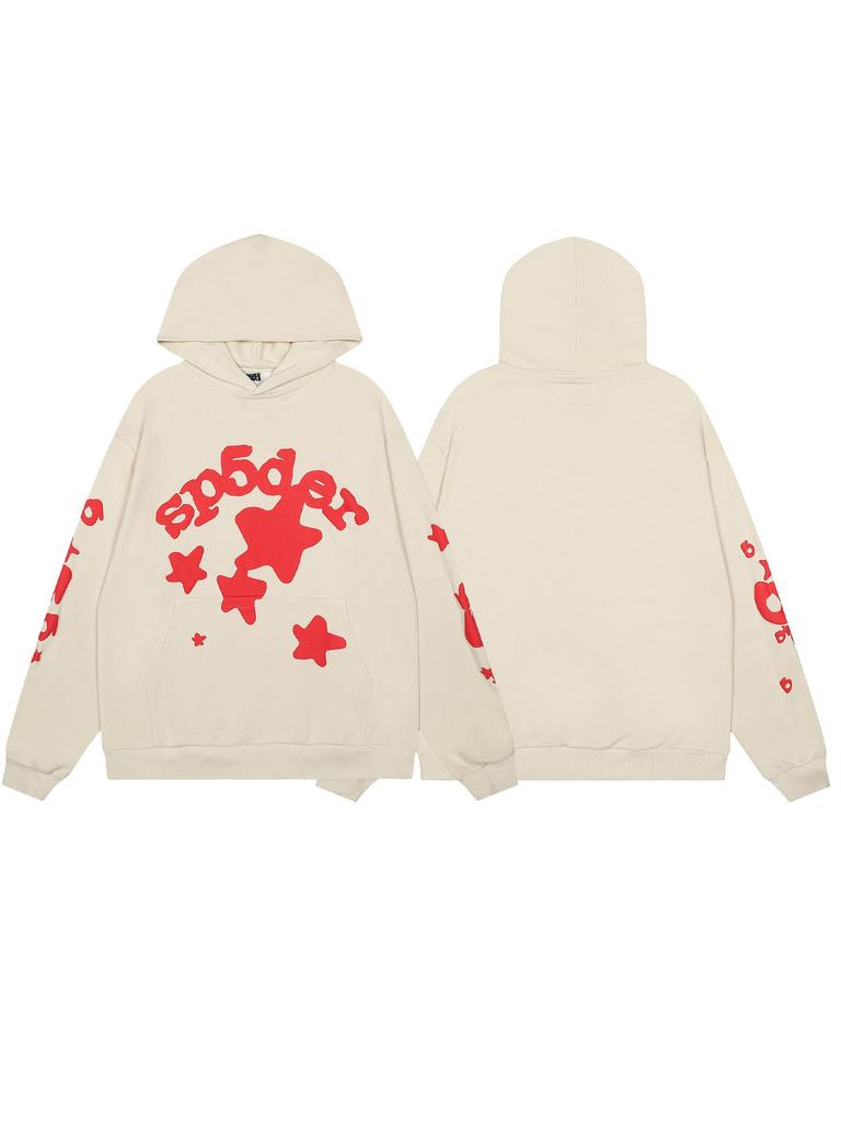 Американский тренд Sp5der5555 Худи из махровой ткани с рисунком паутины