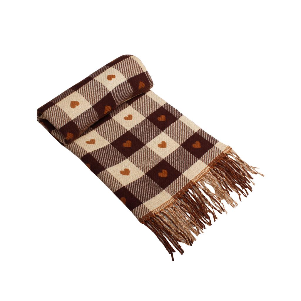 1PCS Autumn Winter Fashionable and Trend Plaid Scarf Luxury Women Color Matching Tassel Bib Scarves Imitation Cashmere Shawl