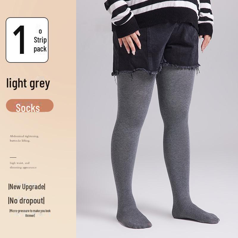 Большие черные бархатные утолщенные леггинсы с высокой талией - утягивающие колготки без паха для зимы