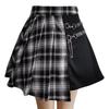 Короткая мини-юбка в клетку с вставками, плиссированная, стройнящая, Харадзюку, Уличный, Готический, Повседневная, [SDSXZWG] Женский ремень, Юбка А-силуэта, Образ, Гал,