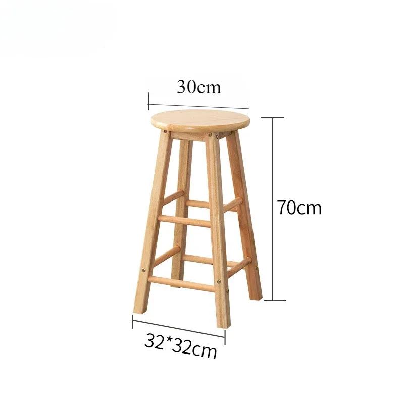 Solid Wood Stool Bar Multifunction Milk Tea Shop Northern Household Simplicity High Chair High Footstool Simple Wooden Chair