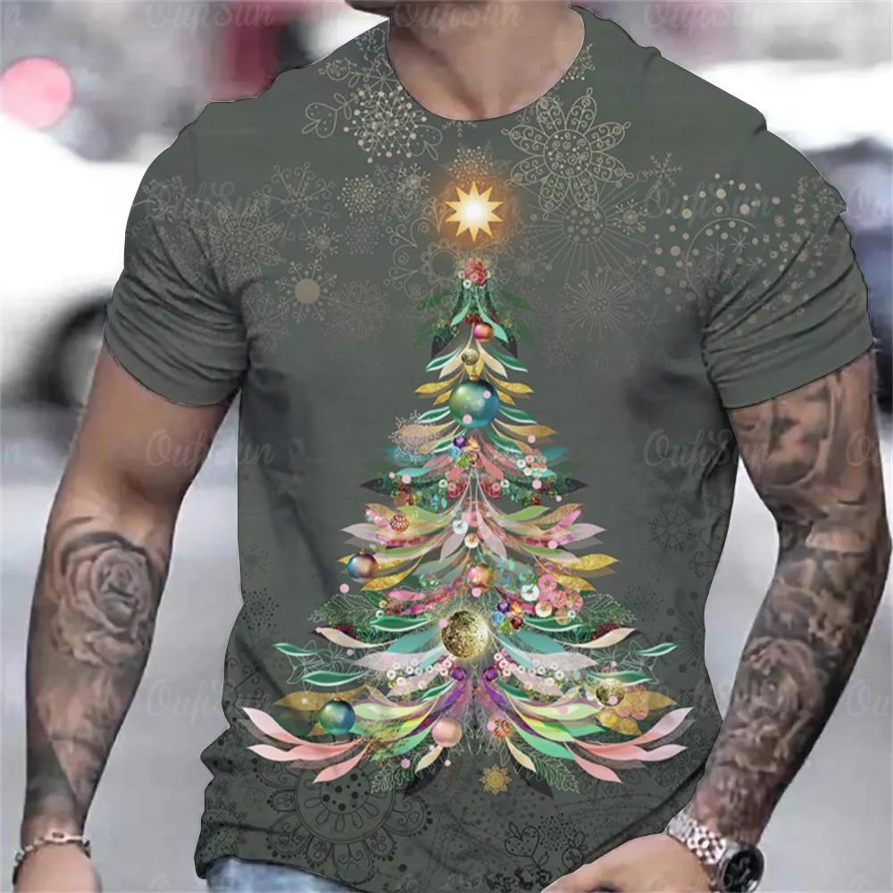 Hot Sell Christmas T-Shirt For Men 3d Snowman Printed Men'S Clothing Street Designer Short Sleeve Tshirts Daily Casual Tops Tees