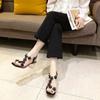 Hot Selling Women's Shoes Elastic Strap Sandals Crystal Flower Sandals Women's Hot Selling High Heels Large Size Sandals