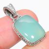 Natural Chrysoprase Gemstone 925 Solid Sterling Silver Gift Pendant 1.25" z5Z48