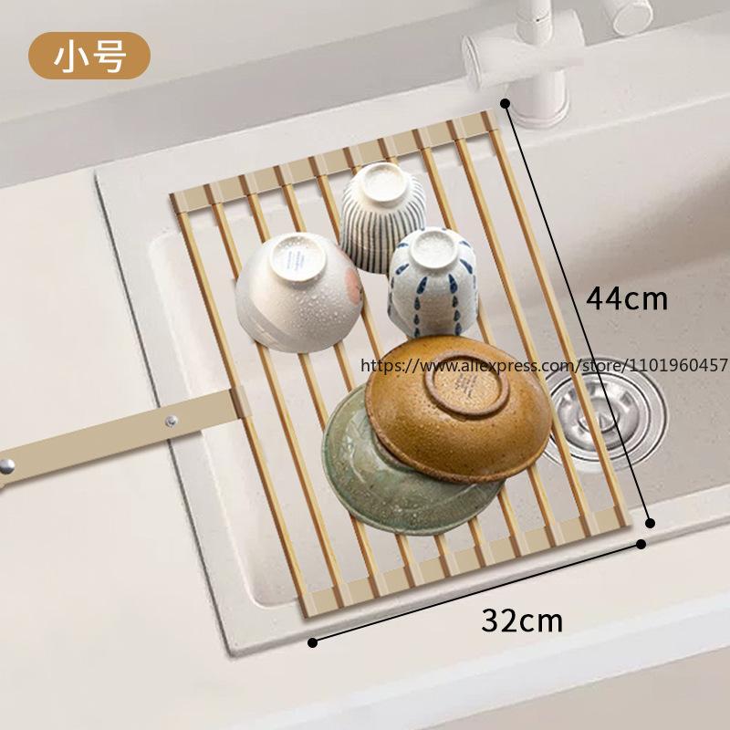 Складная кухонная сушилка для посуды из нержавеющей стали, выдвижная сворачивающаяся стойка для тарелок, мисок, корзина для сушки