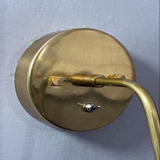 Antique Brass Wall Sconce | 1950s Wall Lamp with Shade | Mid Century Modern Wall Light | Wall Mounted Lighting Fixture