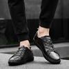 Men's Casual Lace Up Sneakers, Fashionable and Comfortable Sneakers Genuine Leather Casual Men's Shoes