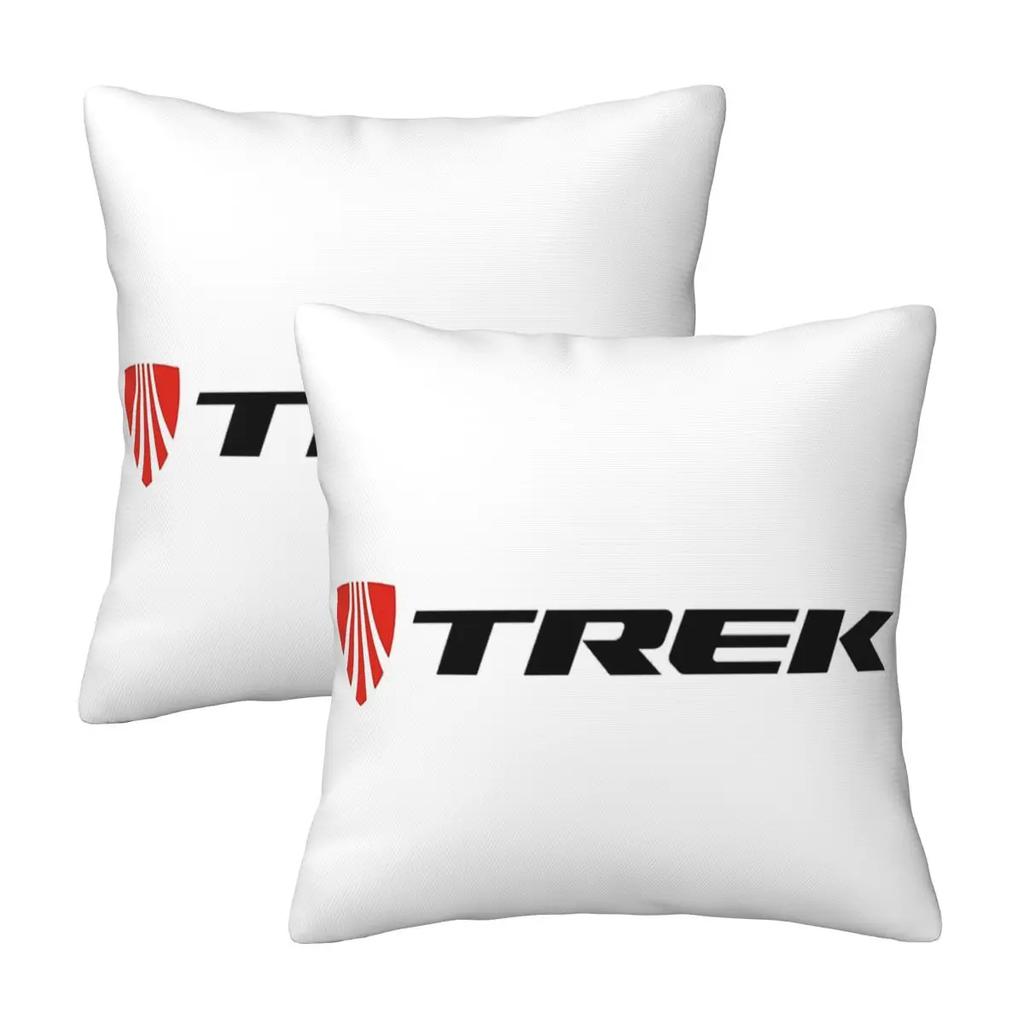 Trek Bike Logo 2 pcs Square Pillowcase Pillow Cover Cushion Zip Decorative Comfort Throw Pillow for Home Car