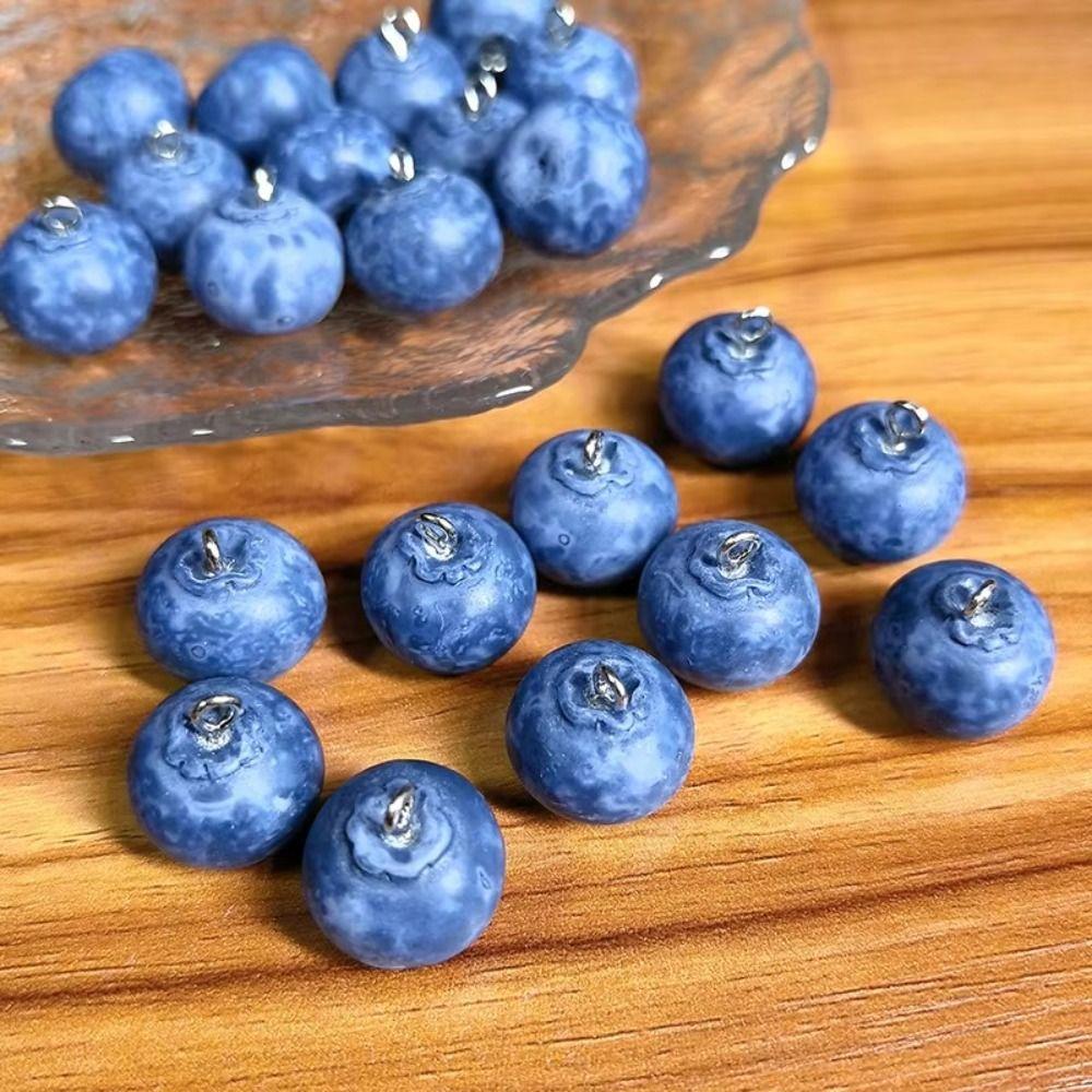 10 pcs Cute Keychain Accessories Resin Earring Accessories New Blueberries Pendant