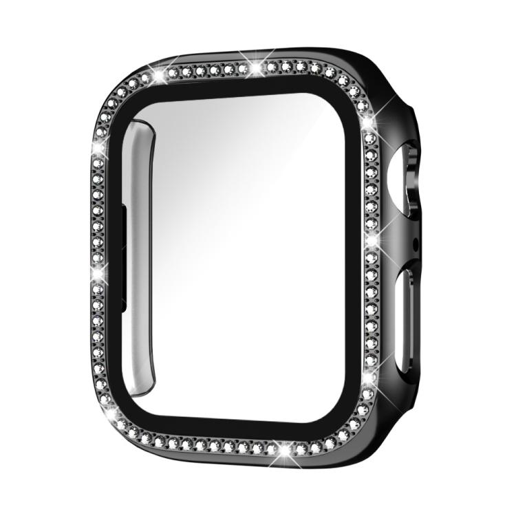 Single Row Diamond Integrated PC Watch Case for Apple Watch Series 3/2/1 42mm, Tempered Glass Full Surrounded Anti-Fall Cover, Case Only