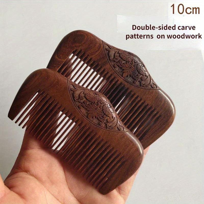 Pocket Wooden Comb Natural Black Gold Sandalwood Super Narrow Tooth Wood Combs No Static Lice Beard Comb Hair Styling