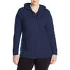 Women's Casual Solid Color Long Sleeve Loose Full Zip-Jersey Hoodie Tops Plus