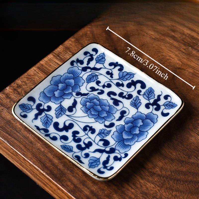 Креативный керамический коврик для чашки чая, золотой противоскользящий чайный столик, изолированный держатель для чашки, аксессуары для чайной церемонии кунг-фу