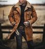 2025 Men's Winter Suede Fleece Jackets Medium Long Jacket with Pockets Vintage Casual Street Jacket Overcoat Male Outdoors Tops
