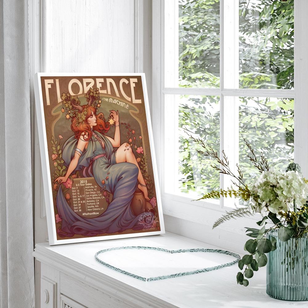 Певица Florence and the Machine Самоклеящийся плакат Крафт-бумага Принты и плакаты Декор для дома Комнаты Бар Кафе Искусство Настенная живопись