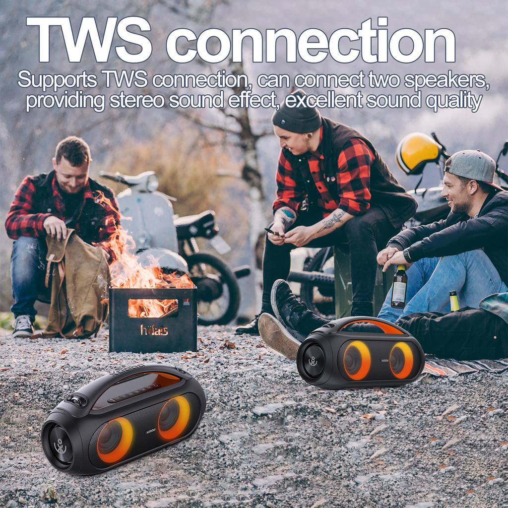 XDOBO Vibe Plus Portable Wireless Speaker with BT5.0 Technology IPX5 Waterproof 80W Speakers TWS