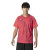 Mizuno Игровые шорты Dynamotion, официально одобренные Japan Badminton, Ярко-красная рубашка для тенниса/бадминтона, Рукав, Влагоотводящая, Быстросохнущая,