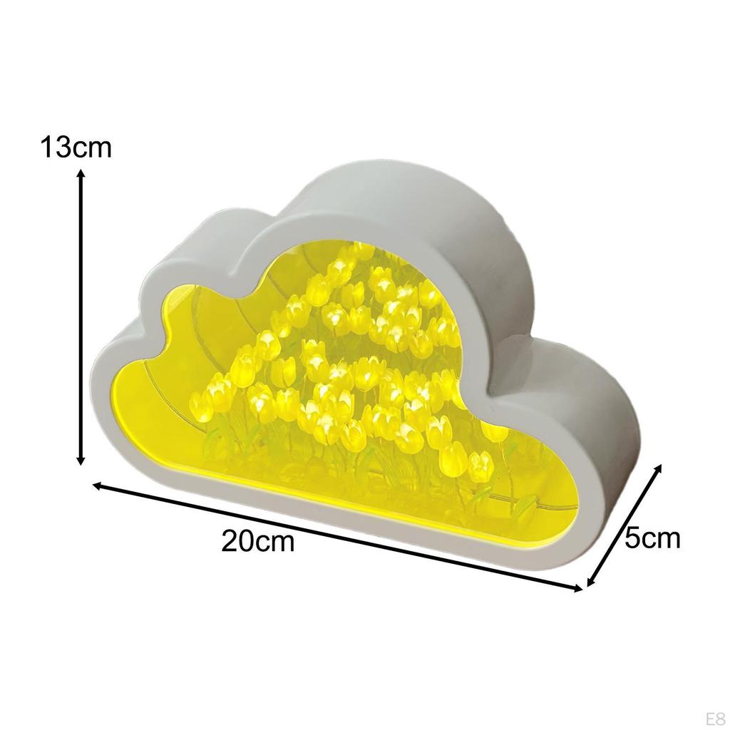 9 Flower Lamp DIY Mirror Night Light Gift Housewarming Tabletop Decoration for Home Office