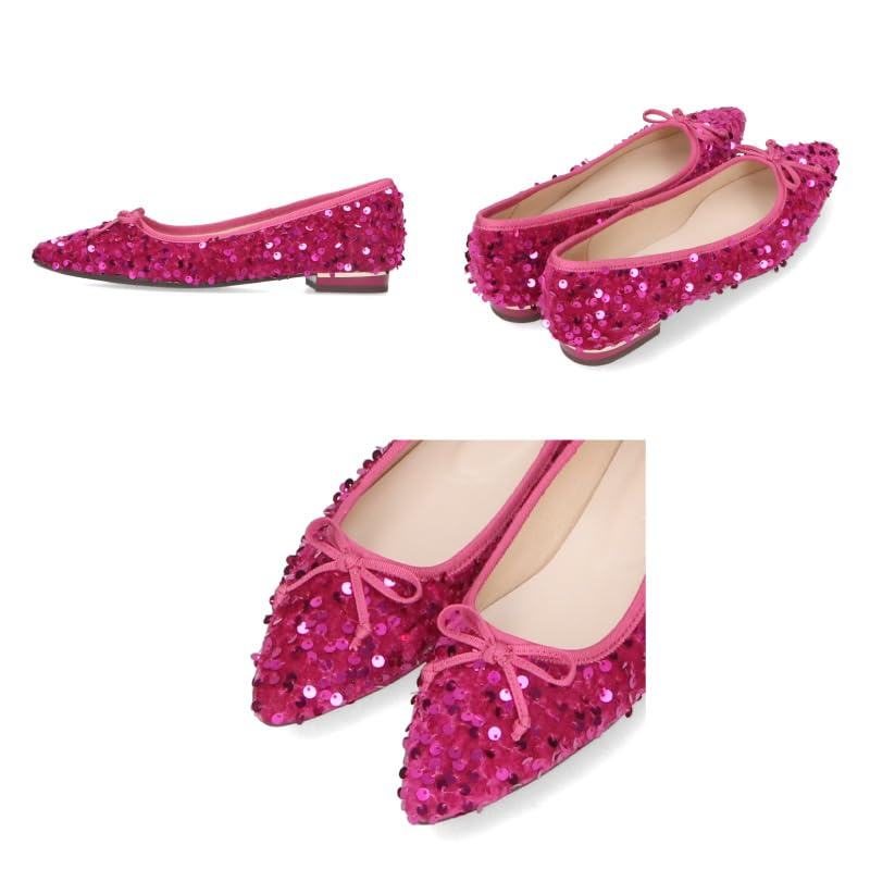 Балетки Пуанты 41315 см [Oriental Traffic] Туфли-лодочки, Обувь, Балетки, Носок, Блестки, Сверкающие, Лента, Повод, Великолепные, Женские, СЕРЫЙ, 26.0