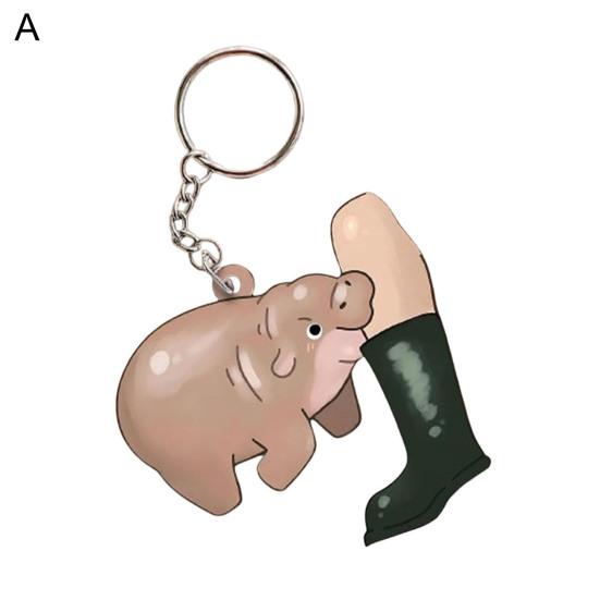 Брелок в виде бегемота, брелок в виде бегемота для любителей бегемотов, акриловая подвеска для школьной сумки на плечо