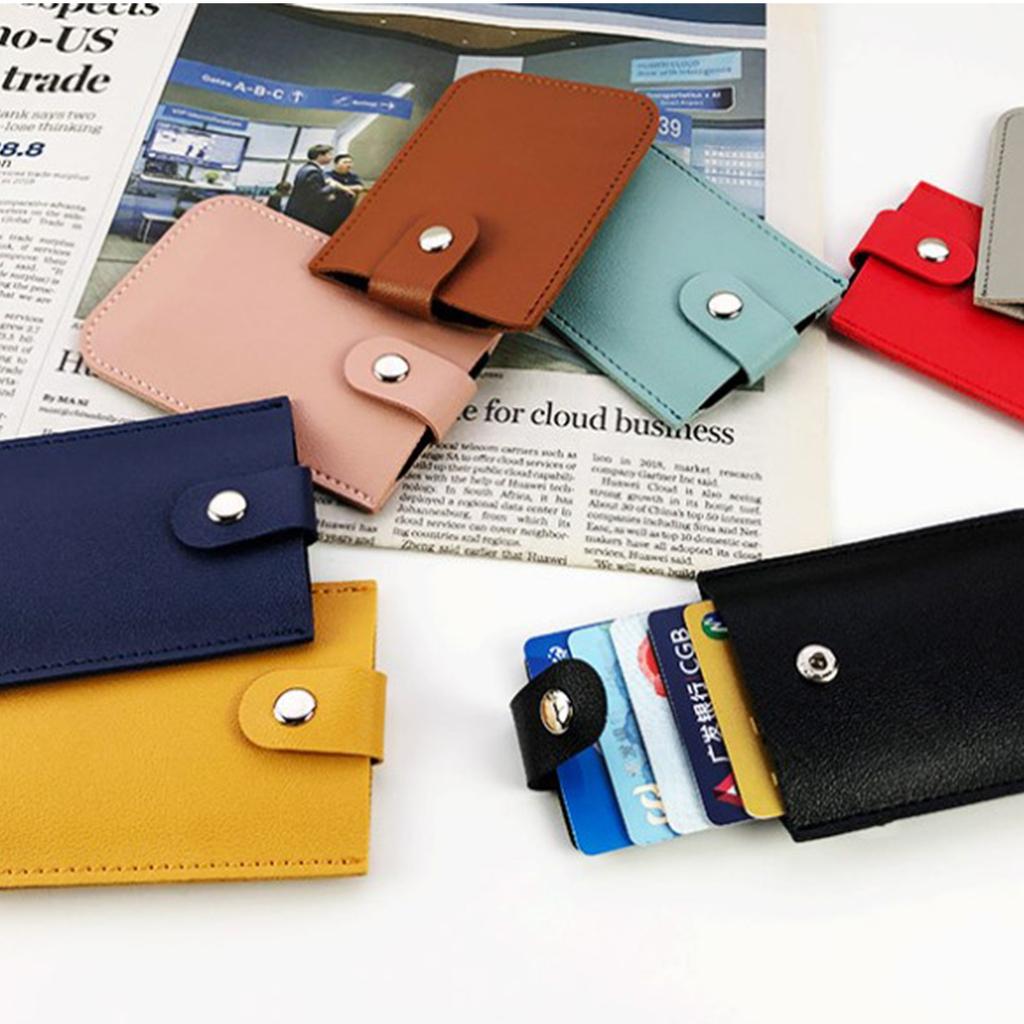 Тонкий повседневный держатель для кредитных карт для мужчин и женщин, кожаный кошелек для карт, деловой кошелек