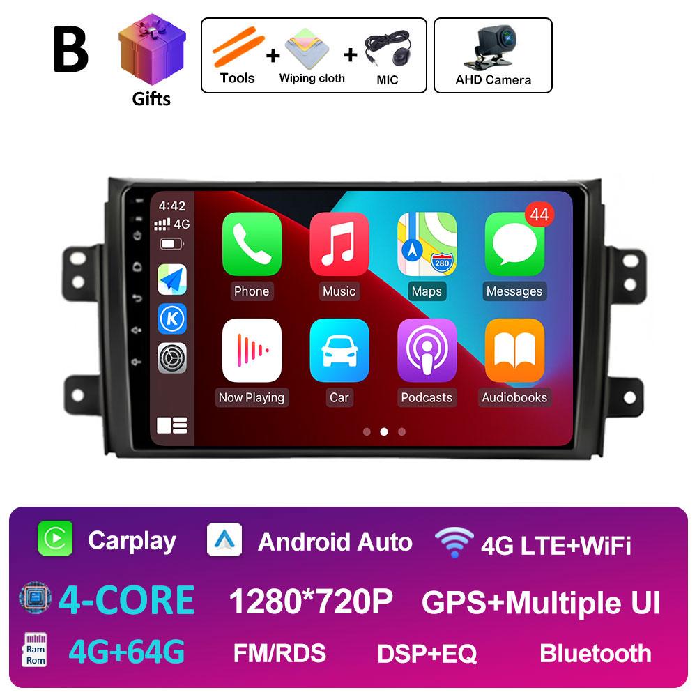 Беспроводная интеллектуальная система Carplay Android для Suzuki SX4 SX 4 2006 2007 2008 2009 - 2013 Bluetooth QLED IPS экран аксессуары