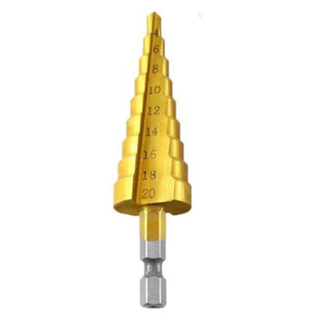 Набор ступенчатых сверл с титановым покрытием, износостойкий, стабильный, прочный, с шестигранным хвостовиком, набор конусных сверл-пагод