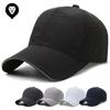 Quick-drying Hat Perforated Sandwich Baseball Cap Summer Outdoor Night Run Reflective Strip Brim Solid Color Cap