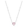 Korean Pink Heart Shape Necklace For Women  Shiny  Pendant Necklace  Chain Party Aesthetic Jewelry Gift