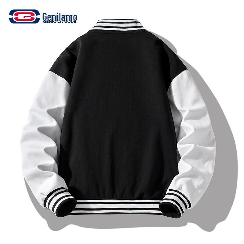 GENIOLAMODE Men's Color Block Baseball Jacket