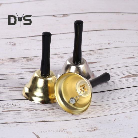 Christmas Hand Bell Wooden Handle Jingle Bells Clear Tone Handbell for Santa Claus Attraction Attention School Wedding Party Supplies